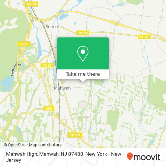 Mapa de Mahwah High, Mahwah, NJ 07430