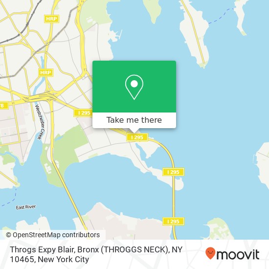 Mapa de Throgs Expy Blair, Bronx (THROGGS NECK), NY 10465