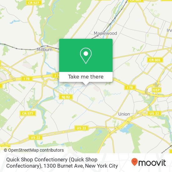 Mapa de Quick Shop Confectionery (Quick Shop Confectionary), 1300 Burnet Ave