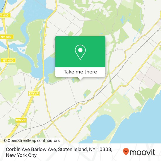 Mapa de Corbin Ave Barlow Ave, Staten Island, NY 10308