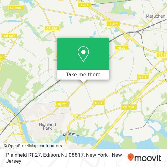 Mapa de Plainfield RT-27, Edison, NJ 08817