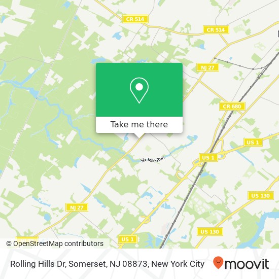 Mapa de Rolling Hills Dr, Somerset, NJ 08873