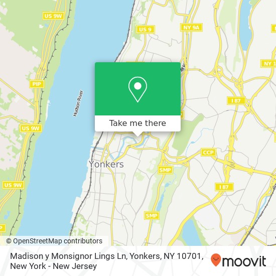 Mapa de Madison y Monsignor Lings Ln, Yonkers, NY 10701