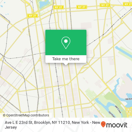 Mapa de Ave L E 23rd St, Brooklyn, NY 11210