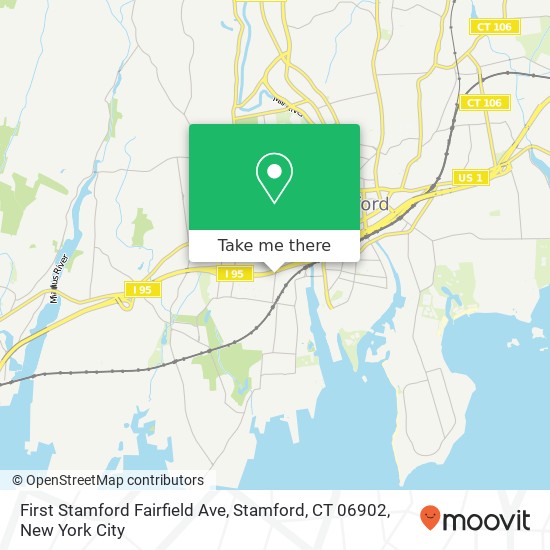 Mapa de First Stamford Fairfield Ave, Stamford, CT 06902