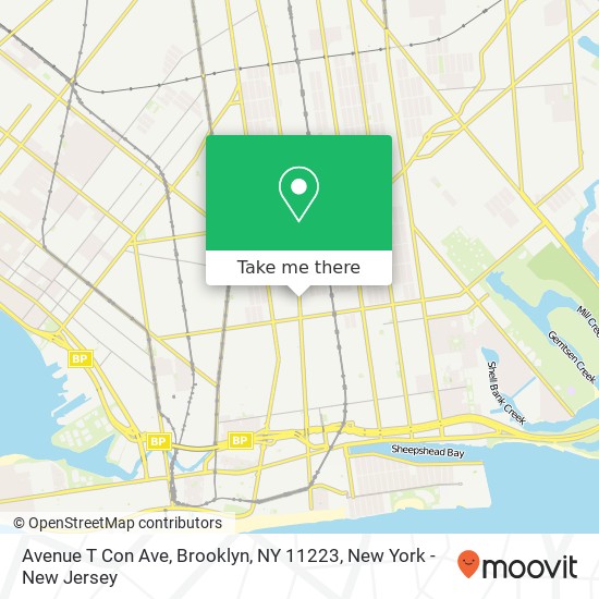 Avenue T Con Ave, Brooklyn, NY 11223 map