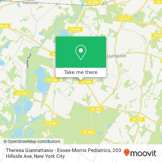 Theresa Giannattasio - Essex-Morris Pediatrics, 203 Hillside Ave map