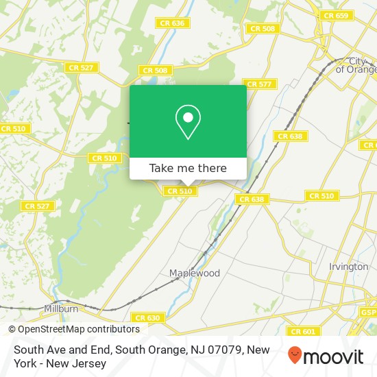 South Ave and End, South Orange, NJ 07079 map