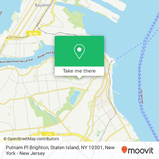 Mapa de Putnam Pl Brighton, Staten Island, NY 10301