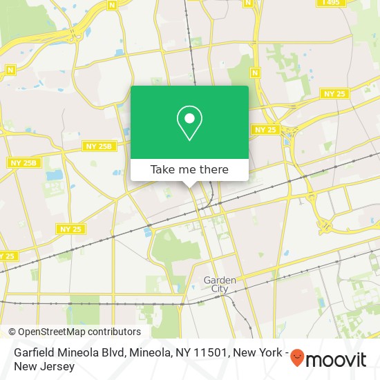 Garfield Mineola Blvd, Mineola, NY 11501 map