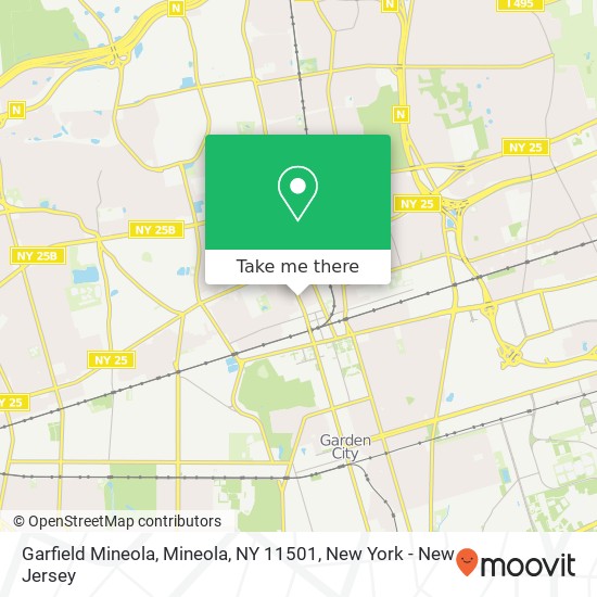 Mapa de Garfield Mineola, Mineola, NY 11501