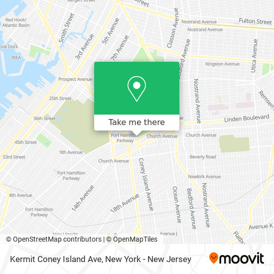 Mapa de Kermit Coney Island Ave