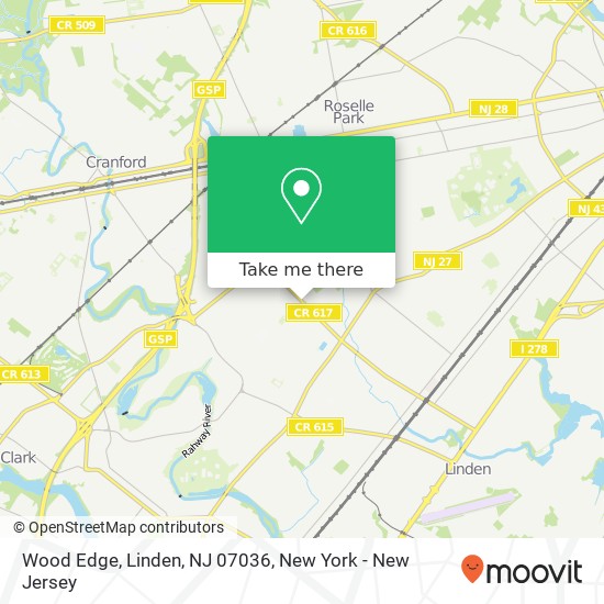 Mapa de Wood Edge, Linden, NJ 07036