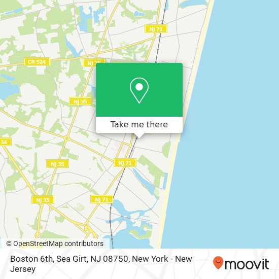 Mapa de Boston 6th, Sea Girt, NJ 08750