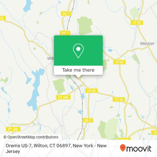 Mapa de Orems US-7, Wilton, CT 06897
