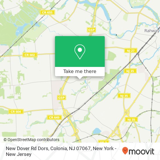 New Dover Rd Dors, Colonia, NJ 07067 map
