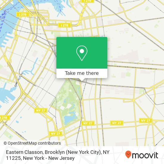 Mapa de Eastern Classon, Brooklyn (New York City), NY 11225