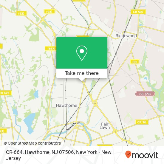 Mapa de CR-664, Hawthorne, NJ 07506
