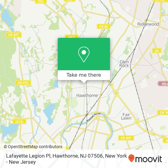 Mapa de Lafayette Legion Pl, Hawthorne, NJ 07506