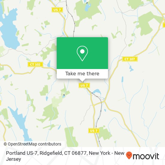 Mapa de Portland US-7, Ridgefield, CT 06877