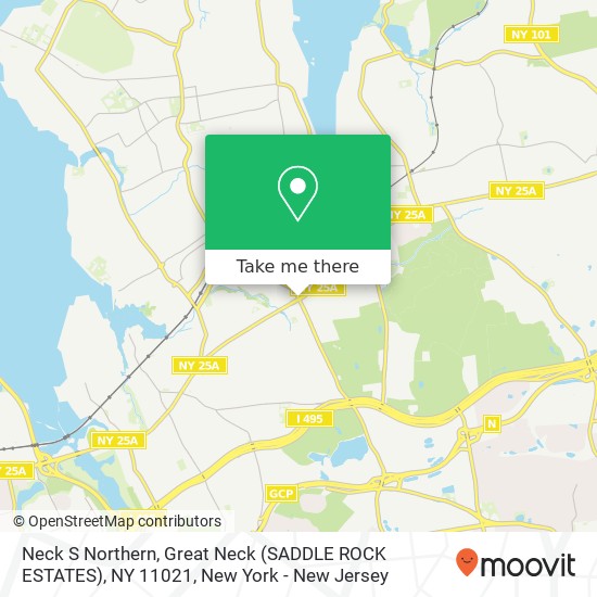 Neck S Northern, Great Neck (SADDLE ROCK ESTATES), NY 11021 map