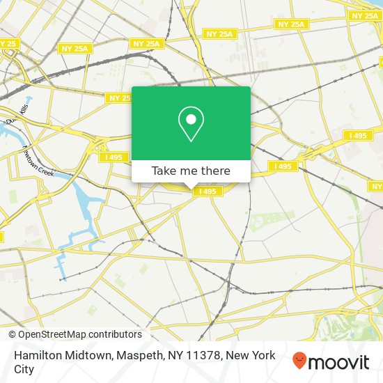Mapa de Hamilton Midtown, Maspeth, NY 11378