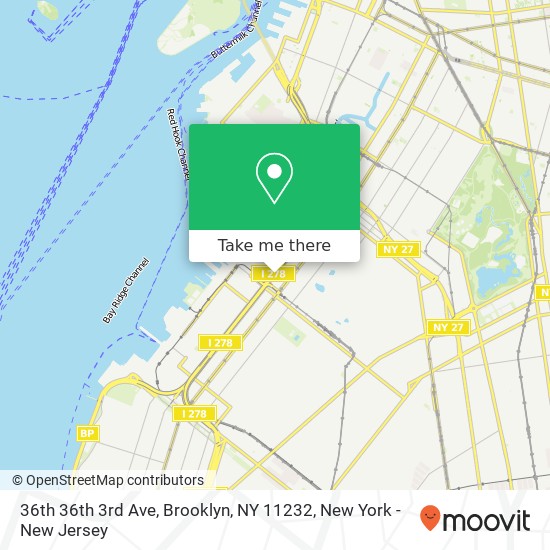 Mapa de 36th 36th 3rd Ave, Brooklyn, NY 11232