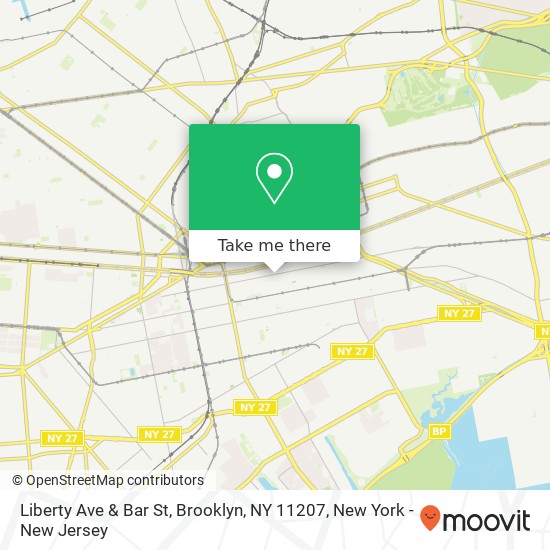 Mapa de Liberty Ave & Bar St, Brooklyn, NY 11207