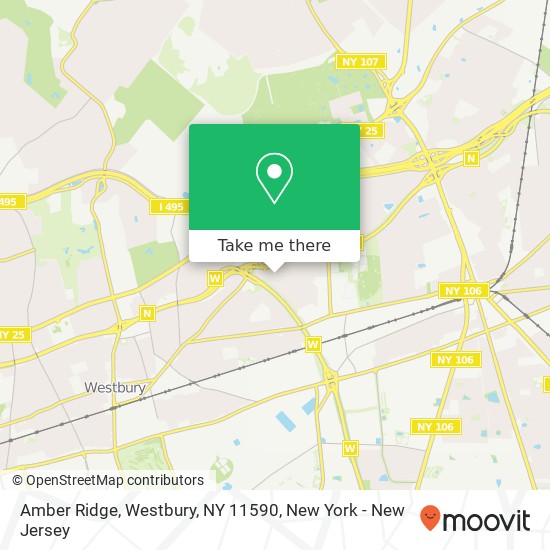 Mapa de Amber Ridge, Westbury, NY 11590