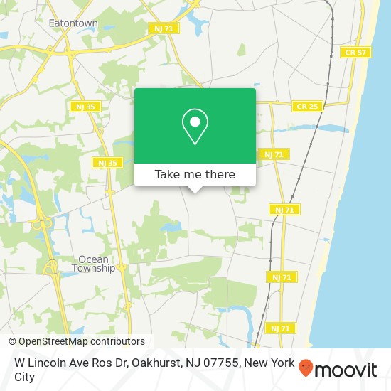 W Lincoln Ave Ros Dr, Oakhurst, NJ 07755 map