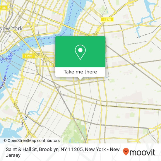 Saint & Hall St, Brooklyn, NY 11205 map