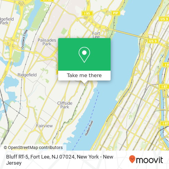 Mapa de Bluff RT-5, Fort Lee, NJ 07024