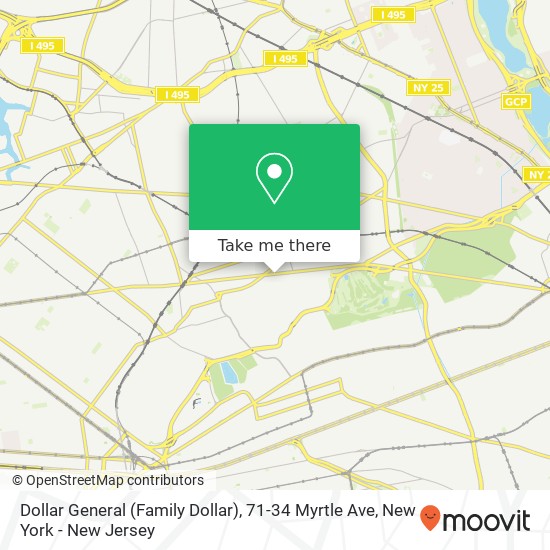 Mapa de Dollar General (Family Dollar), 71-34 Myrtle Ave