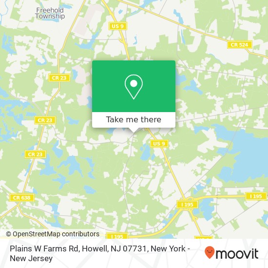 Plains W Farms Rd, Howell, NJ 07731 map