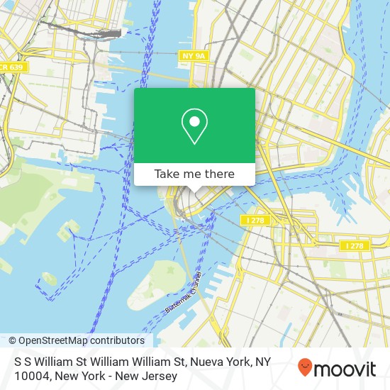 Mapa de S S William St William William St, Nueva York, NY 10004