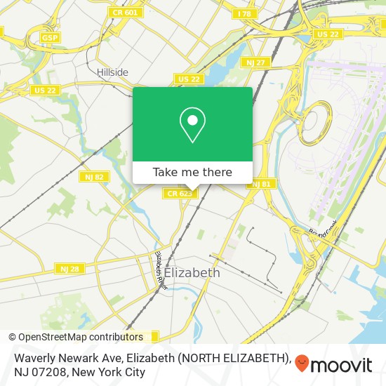 Waverly Newark Ave, Elizabeth (NORTH ELIZABETH), NJ 07208 map