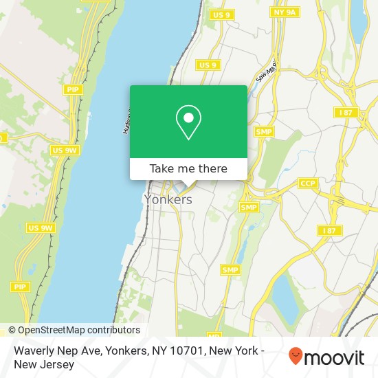 Mapa de Waverly Nep Ave, Yonkers, NY 10701