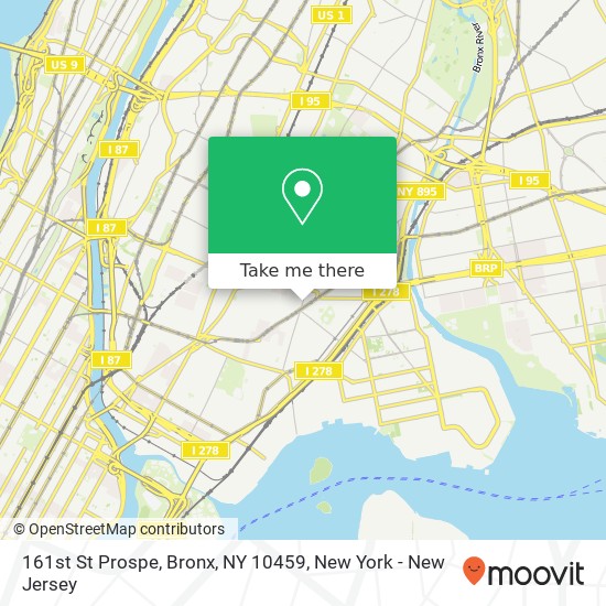 Mapa de 161st St Prospe, Bronx, NY 10459