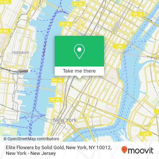 Mapa de Elite Flowers by Solid Gold, New York, NY 10012