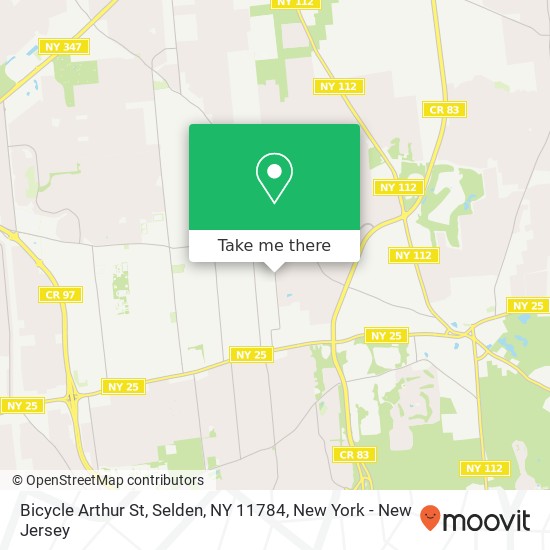 Mapa de Bicycle Arthur St, Selden, NY 11784