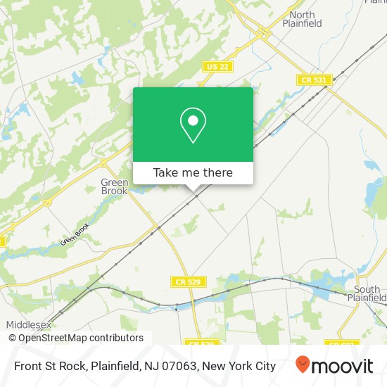 Mapa de Front St Rock, Plainfield, NJ 07063