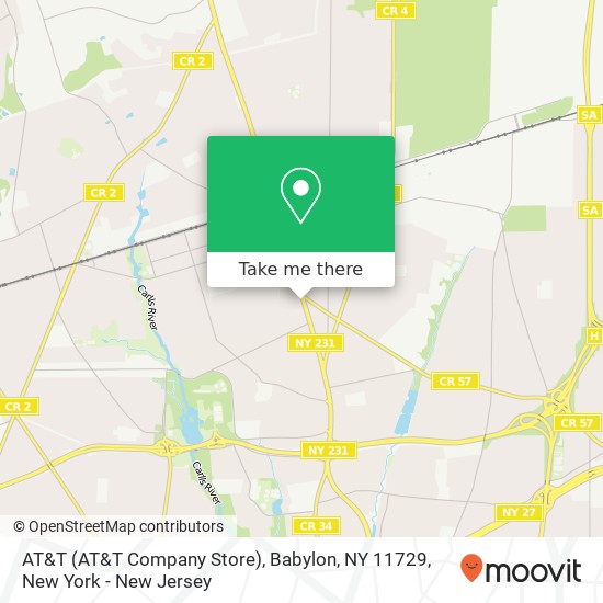 Mapa de AT&T (AT&T Company Store), Babylon, NY 11729