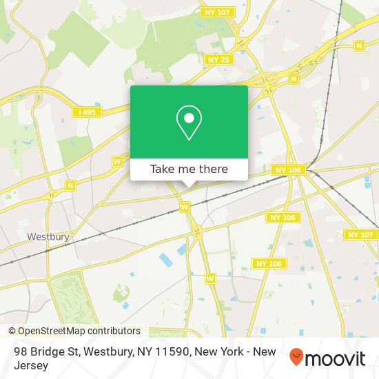 Mapa de 98 Bridge St, Westbury, NY 11590