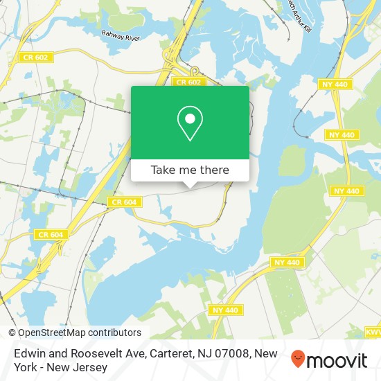 Mapa de Edwin and Roosevelt Ave, Carteret, NJ 07008