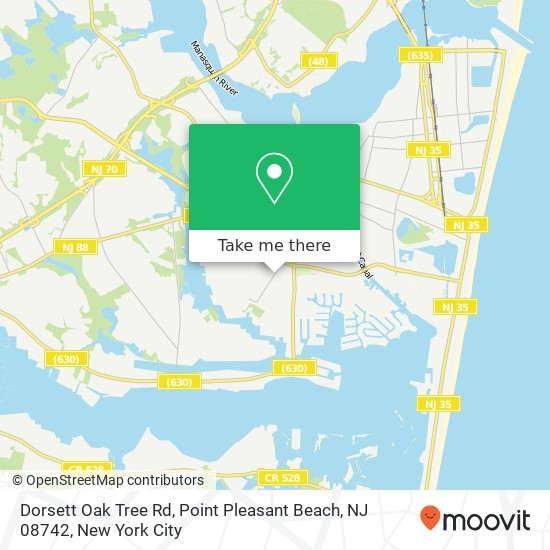 Mapa de Dorsett Oak Tree Rd, Point Pleasant Beach, NJ 08742