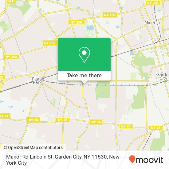 Mapa de Manor Rd Lincoln St, Garden City, NY 11530