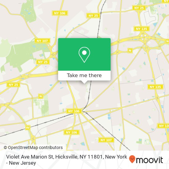 Mapa de Violet Ave Marion St, Hicksville, NY 11801