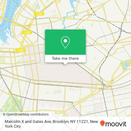 Malcolm X and Gates Ave, Brooklyn, NY 11221 map