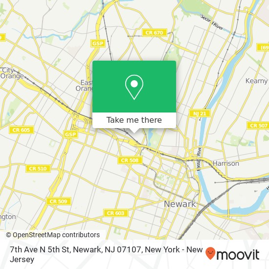 7th Ave N 5th St, Newark, NJ 07107 map
