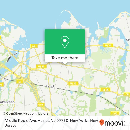 Mapa de Middle Poole Ave, Hazlet, NJ 07730